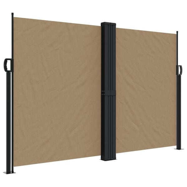 vidaXL Retractable Side Awning Taupe