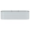 vidaXL Garden Raised Bed Silver Galvanized Steel 126.0 x 31.5 x 31.9 in