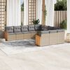 vidaXL Garden Sofa Set Beige Poly Rattan Large Modular Garden Sofa Set