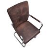 vidaXL Dining Chair Set of 2 Brown Faux suede leather, powder-coated iron