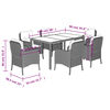 vidaXL Garden Dining Set Black Poly Rattan 6-seater Removable Covers