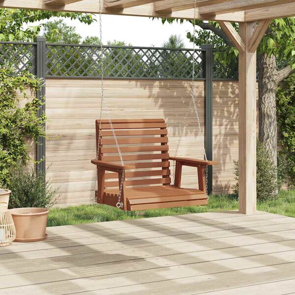 vidaXL Garden Swing Chair Brown Solid fir wood, galvanized iron
