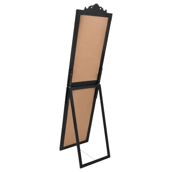 vidaXL Free-standing Mirror Black Glass 19.7 x 78.7 in Foldable