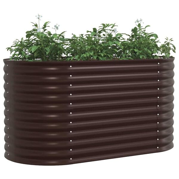 vidaXL Garden Raised Bed Brown 63" x 31.5" x 31.9" Steel