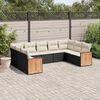vidaXL Garden Sofa Set Black, Cream White