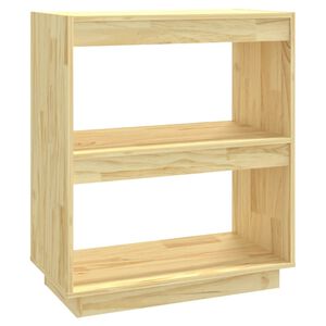 vidaXL Book Cabinet Natural Wood Solid Pinewood 23.6x13.8x28.0 in