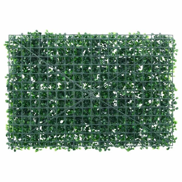 vidaXL Artificial Shrub Leaf Fence Set of 24 Green PE (Polyethylene)