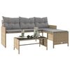 vidaXL Garden Sofa Mix beige PE Rattan, Powder-Coated Steel, Tempered Glass