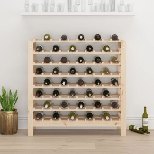 vidaXL Wine Rack 43.1x11.8x42.3" Solid Wood Pine