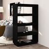 vidaXL Book Cabinet Black Solid Pinewood Medium Book Cabinet