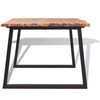 vidaXL Dining Table Brown and Black Solid Acacia Wood, Powder-Coated Steel