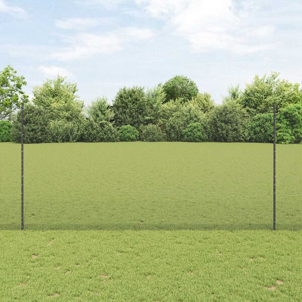 vidaXL Fence and Post Grey 4.92 x 32.81 ft Steel