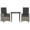 vidaXL Garden Dining Set Grey, Black, Dark Grey (cushions)