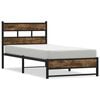 vidaXL Bed Frame Smoked Oak Steel and engineered wood Twin Modern