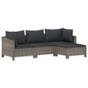 vidaXL Garden Lounge Set Grey PE rattan, Powder-coated steel Modular