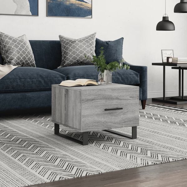 vidaXL Coffee Table Grey sonoma Engineered wood, iron Medium