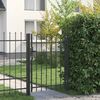 vidaXL Fence Gate Single Door with Arched Top Steel 3.3'x3.9' Black
