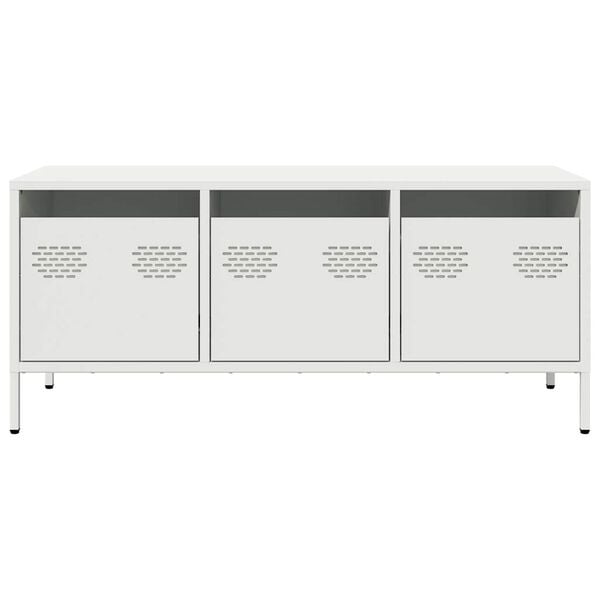 vidaXL TV Cabinet White Cold-rolled steel Medium Adjustable Feet