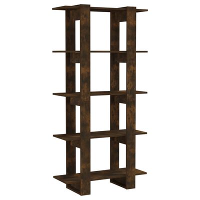 vidaXL Book Cabinet/Room Divider Smoked Oak 31.5"x11.8"x63" Engineered Wood