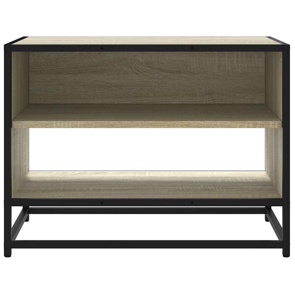 vidaXL TV Cabinet Sonoma Oak Engineered Wood and Metal Medium TV Cabinet