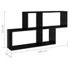 vidaXL Wall Shelf High gloss black Engineered wood 39.4 x 7.1 x 20.9 in