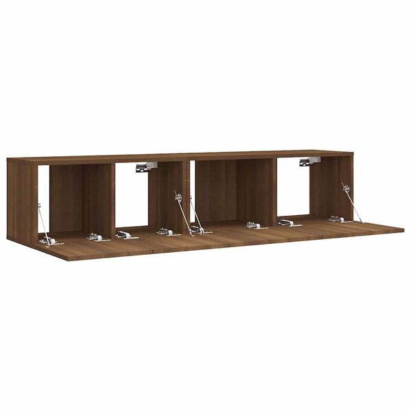 vidaXL TV Cabinet Set Set of 2 Brown oak Engineered wood Standard