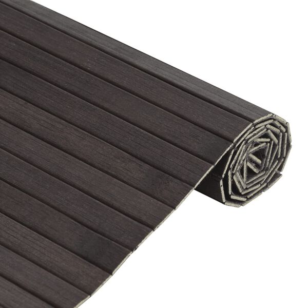 vidaXL Rug Dark Brown Bamboo, Polypropylene 39.4x39.4 in Rug Square