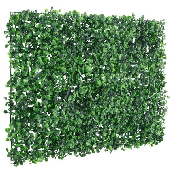 vidaXL Artificial Shrub Leaf Fence Set of 24 Green PE (Polyethylene)