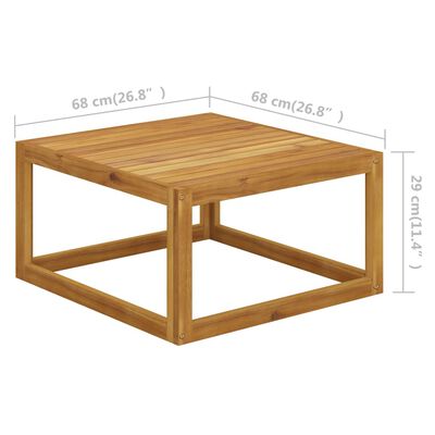 vidaXL Coffee Table 26.7"x26.7"x11.4" Solid Acacia Wood