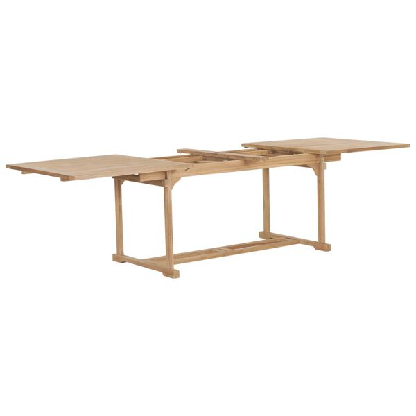 vidaXL Garden Table Natural Teak Solid Teak Wood Large Extendable