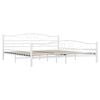 vidaXL Bed Frame White Metal, Plywood 78.7 x 78.7 in Durable Bed Frame
