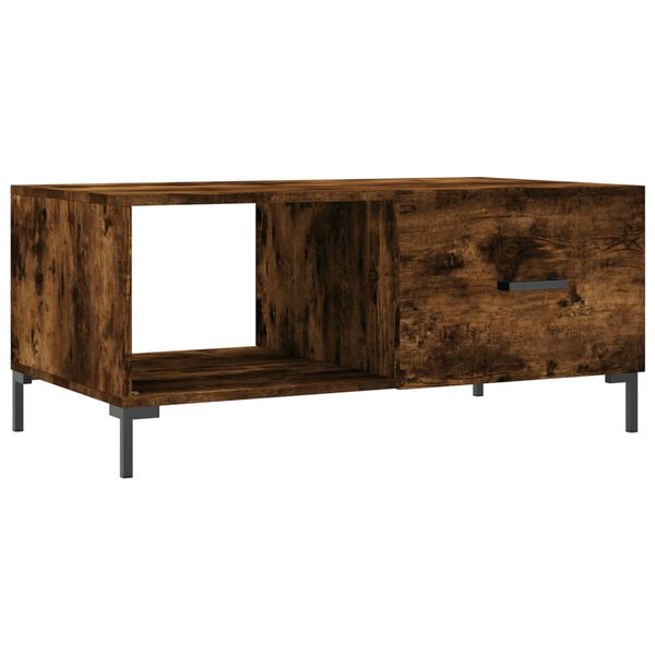 vidaXL Coffee Table Smoked oak Made from engineered wood and iron