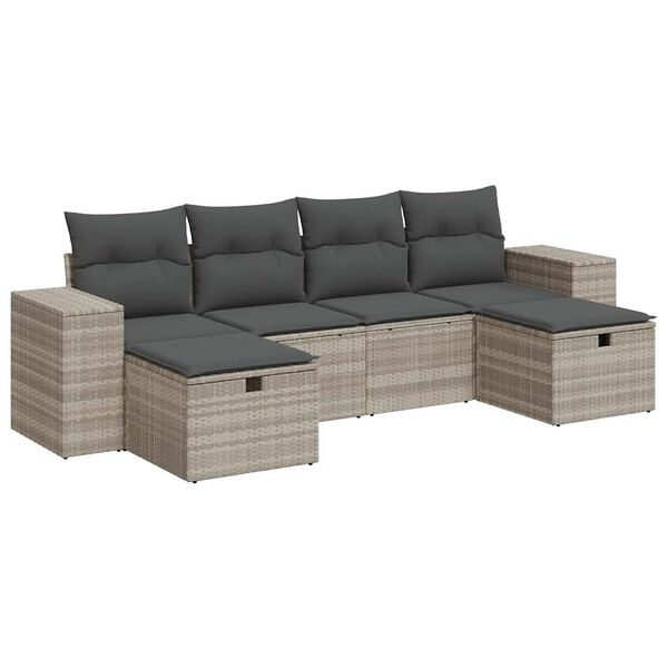 vidaXL Garden Sofa Set Light Grey, Dark Grey