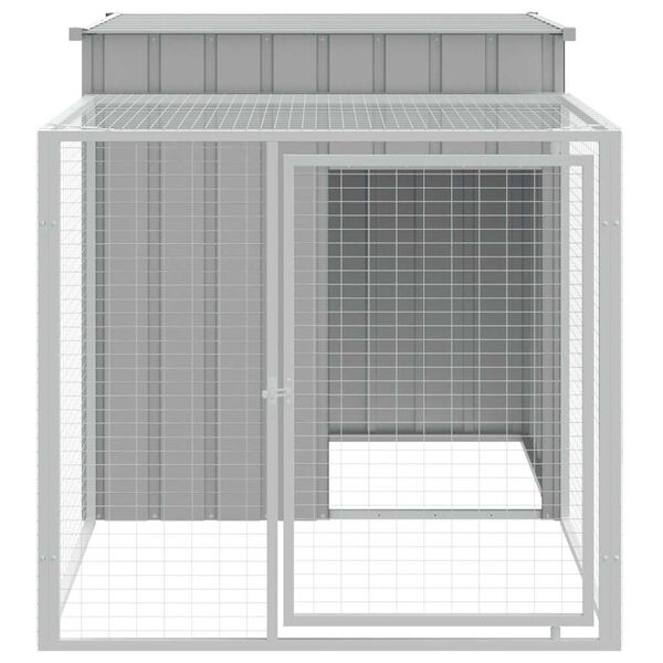 vidaXL Chicken Cage Light grey Galvanized Steel Large Durable