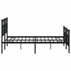 vidaXL Bed Frame Black Powder-Coated Steel King Bed Frame Rectangular