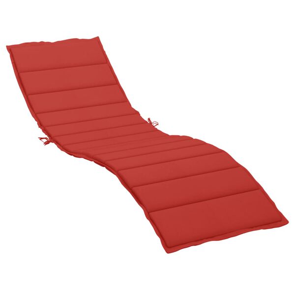 vidaXL Sun Lounger Cushion Red Oxford fabric, Foam fiber 78.7x27.6x1.2 in
