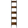 vidaXL Bookshelf Smoked Oak Engineered Wood 5-Tier, Tall, Narrow