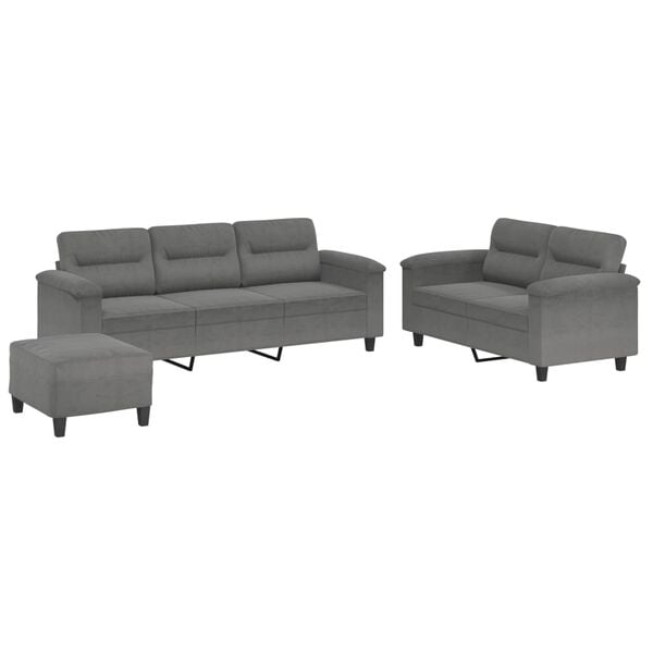 vidaXL Sofa Set Dark Grey