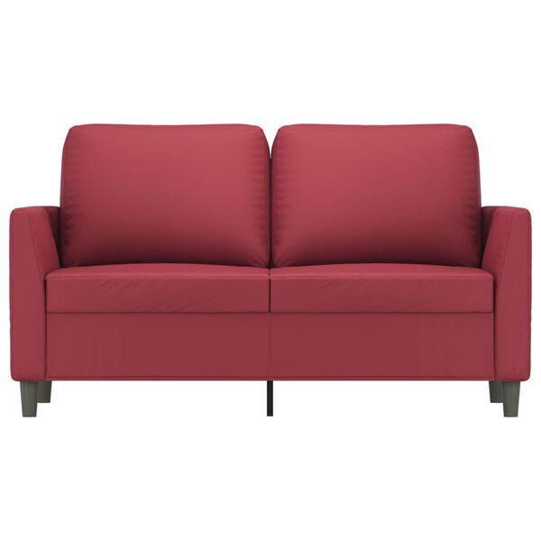 vidaXL 2-seater Sofa Wine Red Faux leather, metal, foam, textilene Compact