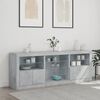 vidaXL Sideboard Concrete grey Engineered wood, glass Large Sideboard