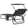 vidaXL Folding Sun Lounger Folding 2 pcs Black 56 x 190 x 81cm fabric