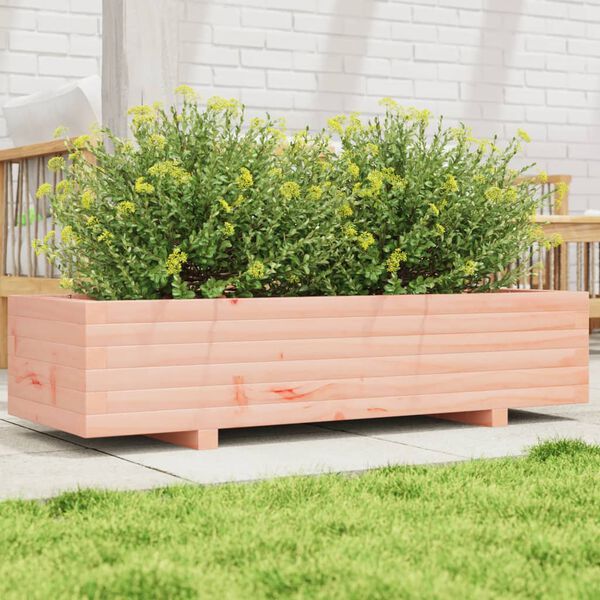 vidaXL Garden Planter Brown Solid Douglas Wood 43.3 x 15.7 x 10.4 in