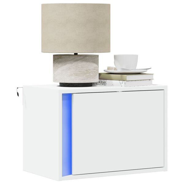 vidaXL Wall-Mounted Bedside Cabinet Set of 2 White Engineered wood