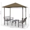vidaXL Garden Pavilion Taupe Fabric canopy, Steel 0.8x4.9x7.9ft