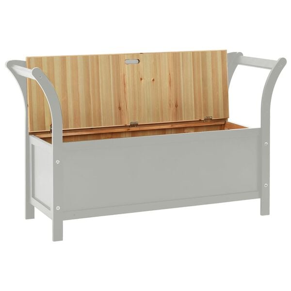 vidaXL Bench Grey Solid fir wood, engineered wood Medium Bench