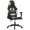 vidaXL Gaming Chair Black and Cream Fabric