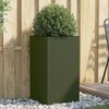 vidaXL Planter Olive Green Cold-rolled steel 16.5x15.0x29.5 in Durable