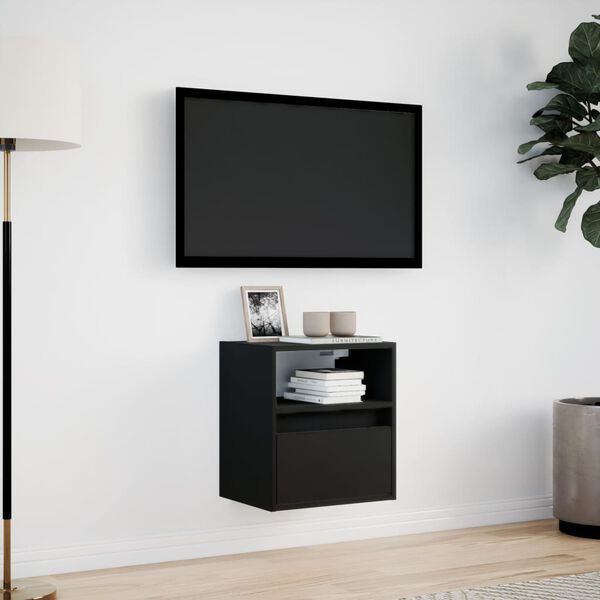vidaXL TV Wall Cabinet Black Engineered wood Small TV Wall Cabinet
