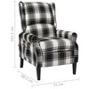 vidaXL Massage Reclining Chair Black and White Plaid