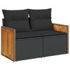 vidaXL Garden Sofa Set Black PE rattan Modular Adjustable Feet